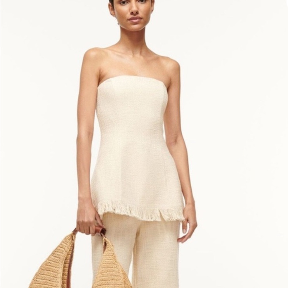 Staud strapless cream top size 6
